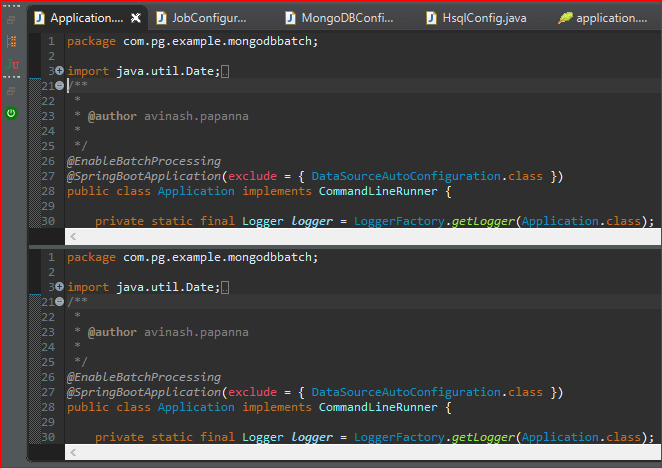 Eclipse / STS IDE split editor horizantally